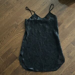 Black Slip / Negligee Sheer with Aplique - Size S- Excellent Condition